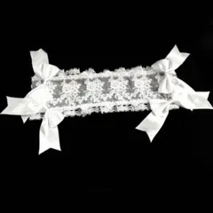 花束レースリボン　白色ヘッドドレス　ロリータ　ホワイト　vintage ゆめかわ