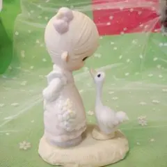 1978年プレシャスモーメント 貴重 磁器人形 女の子 アヒル？ガチョウ？