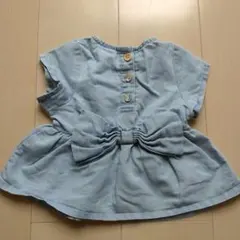 petit main バックリボン半袖カットソー80サイズ