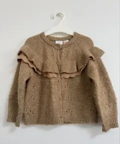 ZARA kidsベージュ フリルカーディガン 80