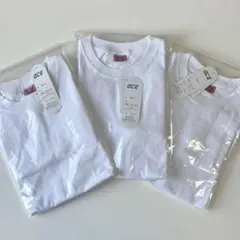 【新品】子供 長袖Tシャツ サイズ110 無地 3枚 ホワイト 綿100 ACE