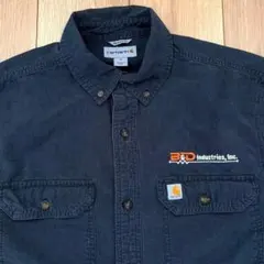 美品Carharttカーハート企業刺繍S202ワークシャツM一点物