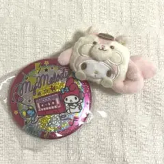 サンリオキャラクターズ キラキラBIG缶バッジ ブローチ りす マイメロディ