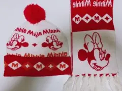 新品✨ディズニーミニーマウス・ニット帽＆マフラー2点セット