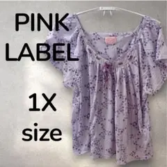 PINK LABEL 花柄 半袖チュニック 1X