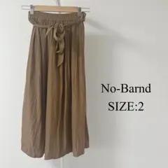 【美品】ノーブランド レディース スカート ブラウン リボン シンプルのサムネイル