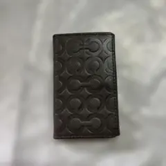 展示品　綺麗　coach コーチ　6連　キーケース　ダークブラウン　レザー