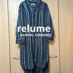 【JOURNAL STANDARD】　リネン100％ストライプシャツワンピ