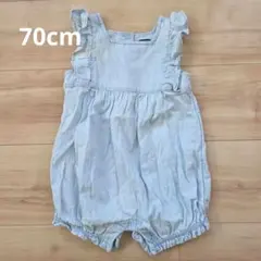 babyGAP デニムロンパース 6-12months70-80cmライトブルーのサムネイル
