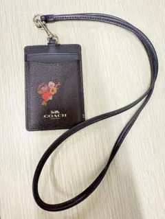 即納　COACH フラワープリント カードケース