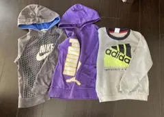 Nike PUMAフード付きパーカー adidasトレーナーXS 3点セット