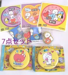 BT21 プチキャン くら寿司ラバーマスコット ステッカー TATA＆RJ