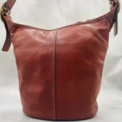 美品 コーチ ショルダーバッグ ブラウン バケツ レザー 11422