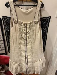 axes femme アイボリー ストライプ ワンピース