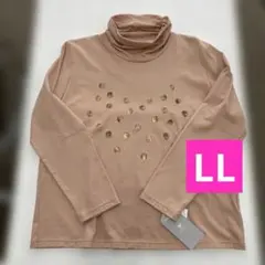ワコール　ハイネック ピンク 長袖Tシャツ ゴールドドット　LLサイズのサムネイル