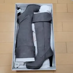 L&Beautiful スエード ロングブーツ チャコールグレー 24.0cm