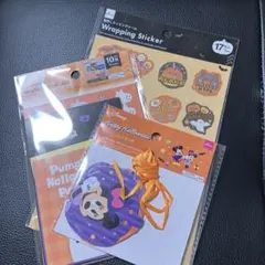 ハロウィンデコレーションカード 10枚入り　シール　ミニフラッグのサムネイル