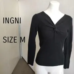 【イング】黒 Vネックニット Mサイズ 薄手 春 秋