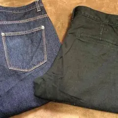 ストレートデニム&ブラックチノ