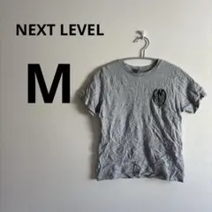 1点物✨NEXT LEVEL 【M】 グレー Tシャツ ロゴ入り 半袖 夏