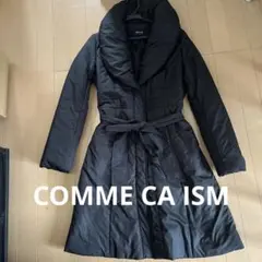 【美品】コムサイズム　コート ベルト付 ショールカラー黒M