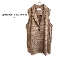 アパートメントデパートメント ノースリーブベスト チェック柄 テーラード襟
