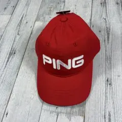 PING ジュニアキャップ レッド コットン製のサムネイル
