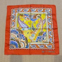 ETRO シルクスカーフ ペイズリー オレンジ ハンドロールのサムネイル