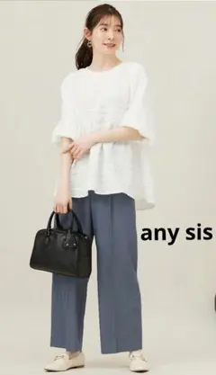 any sis 新品　タグ付き　ワッフルライクフクレジャカード チュニック
