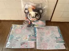 エニマイくじ　エンジェルブルーB賞ぬいぐるみチャームD賞巾着ポーチ2種　3セット