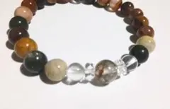 ガーデンクォーツ　水晶　ブレスレット　ハンドメイド　女性用