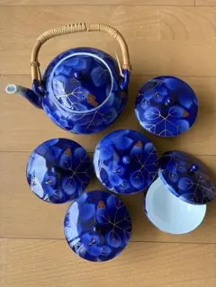 2023 深川製磁　葡萄瑠璃　皿　5客　金彩　未使用 深川製 ルリぶどう 方皿5枚 激レア 希少 深川製磁 瑠璃葡萄