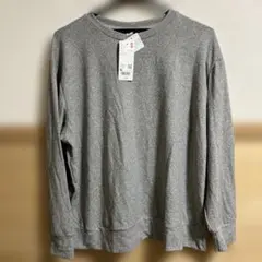 UNIQLO ソフトニットフリースクルーネックT XL グレー