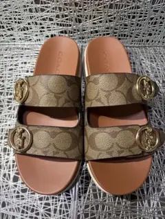 新品 タグ有 COACH コーチ シグネチャー ダブルバンド サンダル 26cm
