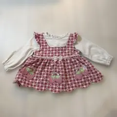 coeur a coeur チュニック いちご柄 ギンガムチェック　キムラタン