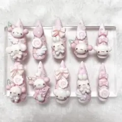 ネイルチップ 現品 量産型 平成女児風 ピンク