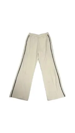 JEANASIS ホワイト ストレートパンツ 黒ライン