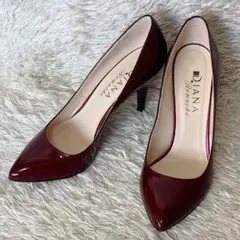 ✨美品✨ DIANA ハイヒール エナメル ポインテッドトゥ ボルドー 24.5