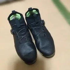 ボアシステム付き黒のゴルフシューズ25.5cm