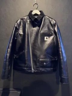 黒1 S sacai carhartt wip レザー ジャケット 新品 タグ付 - メルカリ