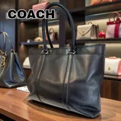 A4可 COACH メトロポリタン トートバッグ レザー ブラック 通勤