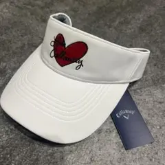 Callaway ハート刺繍 バイザー ホワイト