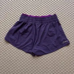 asics L ウエストゴムパンツ 紫 ランニング　ウォーキング　ウェア
