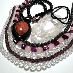 天然石 天然石系 ネックレス 8点セットSV シルバー刻印あり