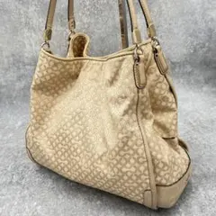 Coach Op Art Tote Bag Beige 27843 - メルカリ