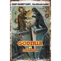 新品 ゴジラ メガロ GODZILLA ブリキ看板 レトロ 映画 ポスター