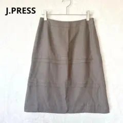 ジェイプレス／ティアードスカート M フレア Aライン ひざ丈 ブラウン 無地のサムネイル