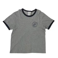 00s NIKE Tシャツ リンガーT グレー L y2k archive 短丈