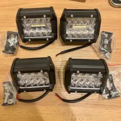 【超爆光防水】LED ワークライト 補助灯 12V 24V 兼用 4個セットのサムネイル