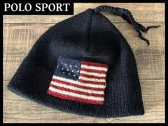 TA157 G② 90s ポロスポーツ ラルフローレン 星条旗 ニット キャップ